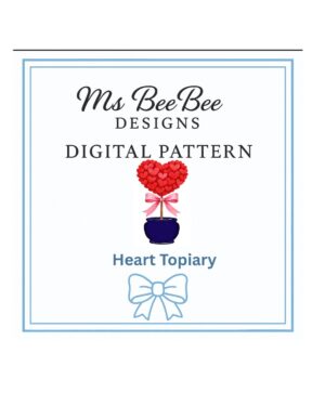 needlepoint topiary heart chart — digital download | 4x5” on 14 count