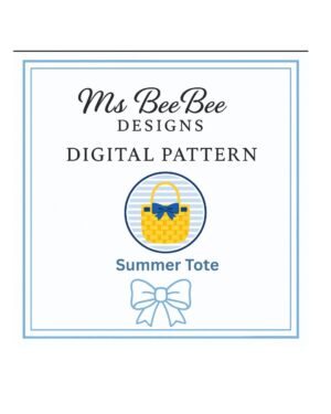 summer tote – digital needlepoint & cross stitch pattern | 4” round | 14 count | instant download
