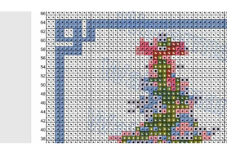 chinoiserie christmas tree cross stitch & needlepoint pattern – digital download