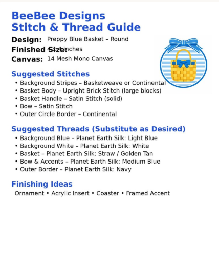 tote needlepoint canvas – 4x4 round on 14 mesh | coastal needlepoint design