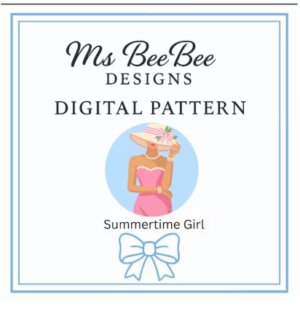 summertime girl needlepoint pattern | 4x5 digital download | 14 count mesh | beginner friendly needlepoint chart