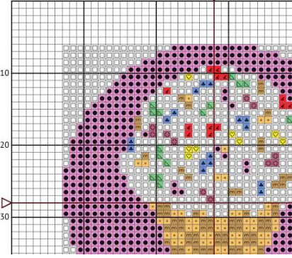 ice cream cone needlepoint pattern pdf | 4 inch round cross stitch pattern | pink sprinkle ice cream digital download | beginner friendly
