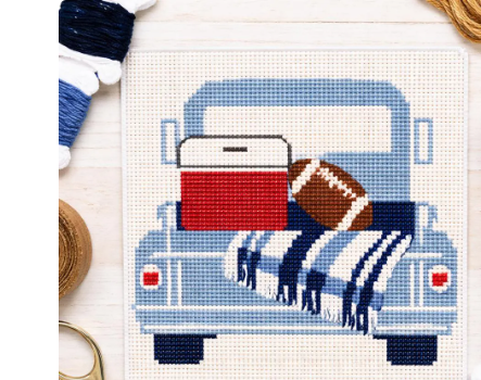 tailgate truck needlepoint pattern | 4x4 digital download | football cooler coastal design | 13 & 18 mesh charts included