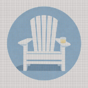 adirondack chair needlepoint canvas | preppy chinoiserie summer design | 4x4 canvas | 18 mesh