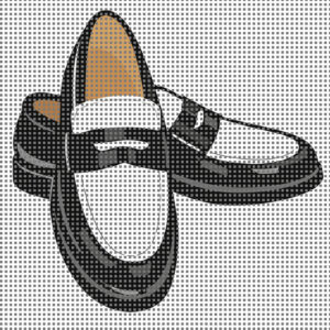 loafers needlepoint canvas | 3x3 inch | 14 mesh needlepoint | preppy coastal needlepoint design