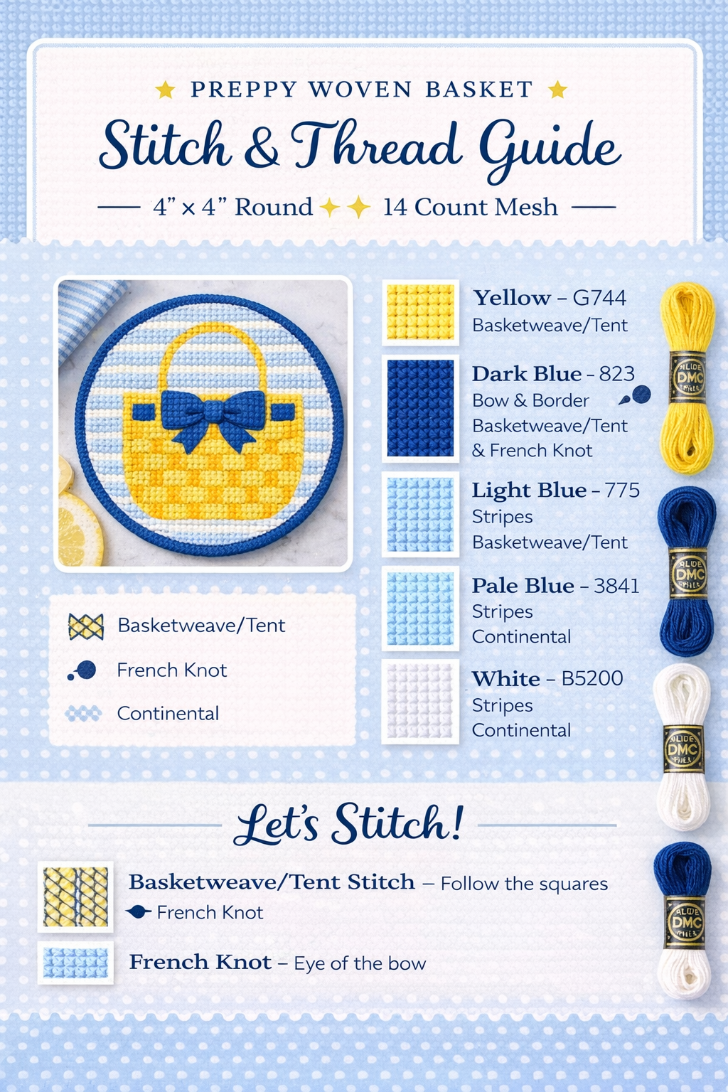 beach tote needlepoint canvas – 4x4 round | beginner friendly