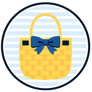 beach tote needlepoint canvas – 4x4 round | beginner friendly