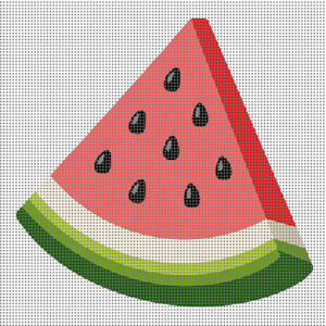 watermelon needlepoint canvas – 3x3 inch – 14 count mesh