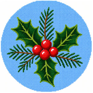 holly ornament needlepoint canvas